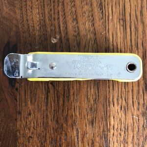 Vintage Vaughns TAP BOY Yellow Bottle Can Opener with Corkscrew Chicago USA flaw